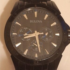 Bulova Black and Silver Chronograph Watch